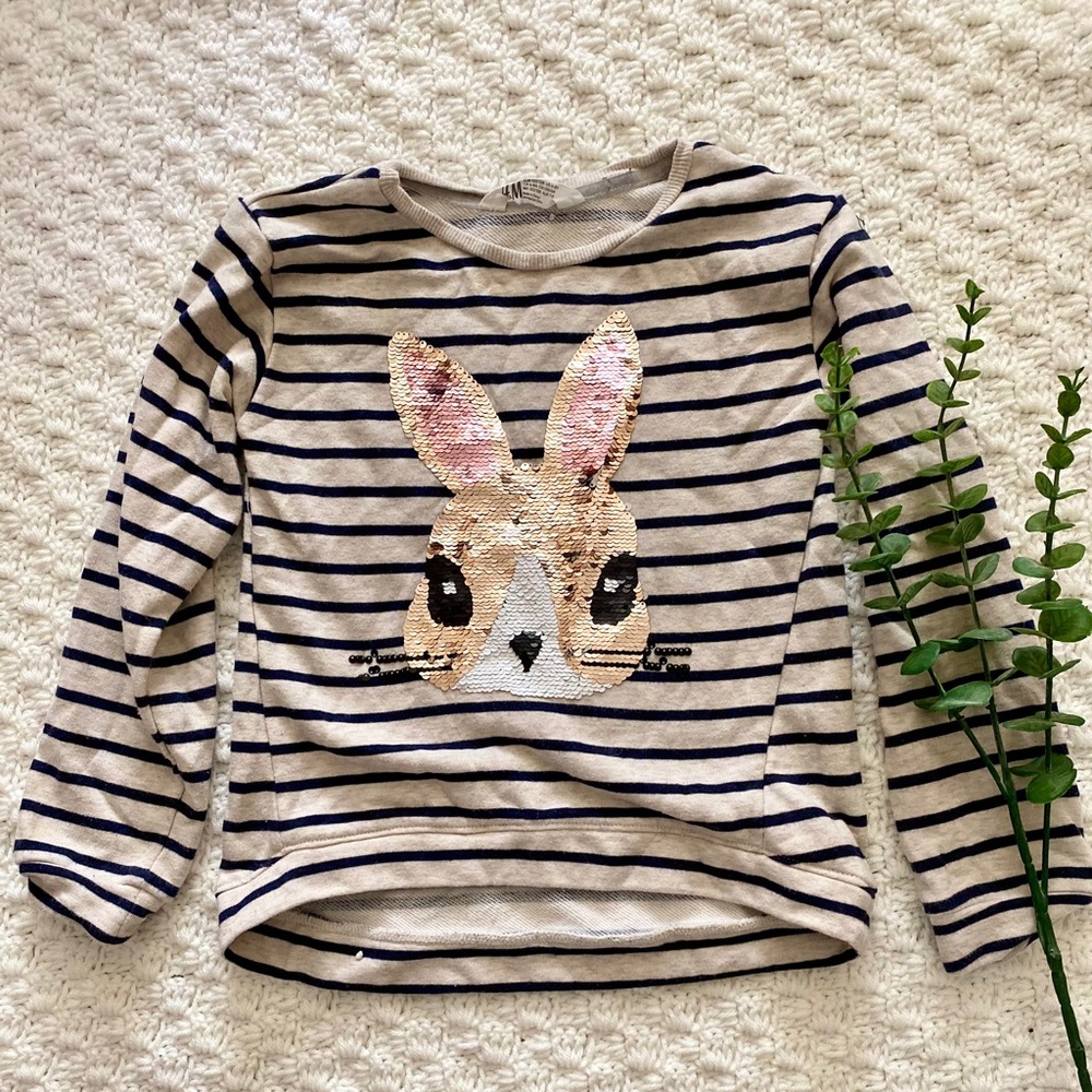 3 for $25! H&M striped top w/flippable decal